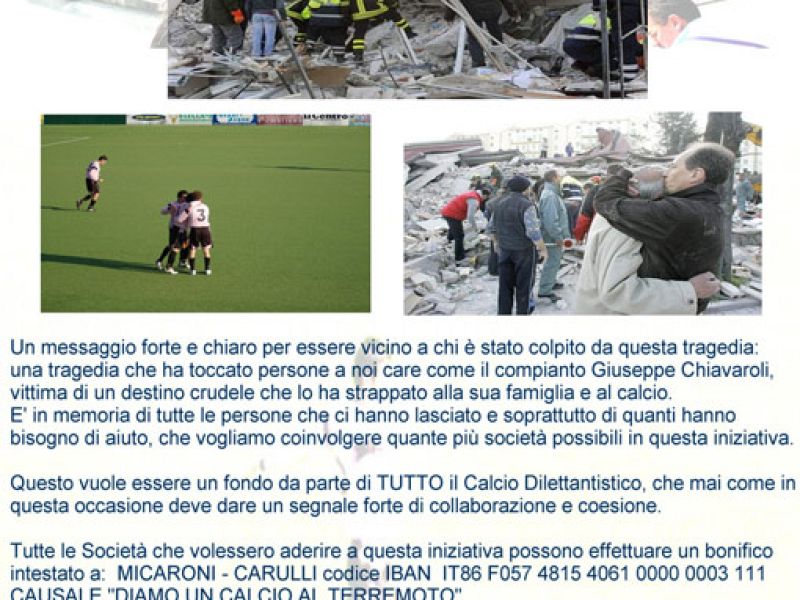 Il calcio Dilettantistico si mobilita per i terremotati, foto 1