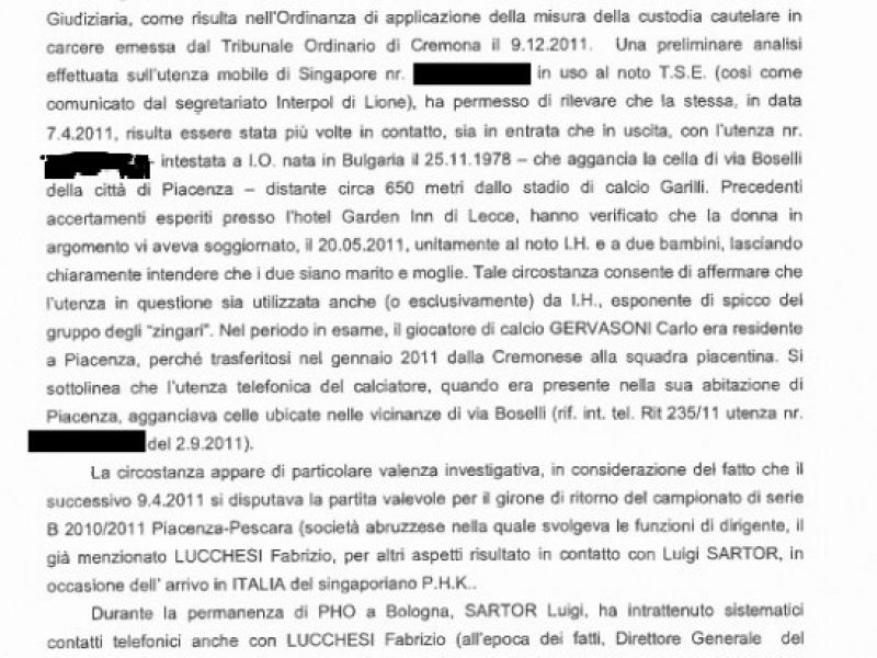 Il documento relativo al deferimento della Delfino Pescara, foto 1