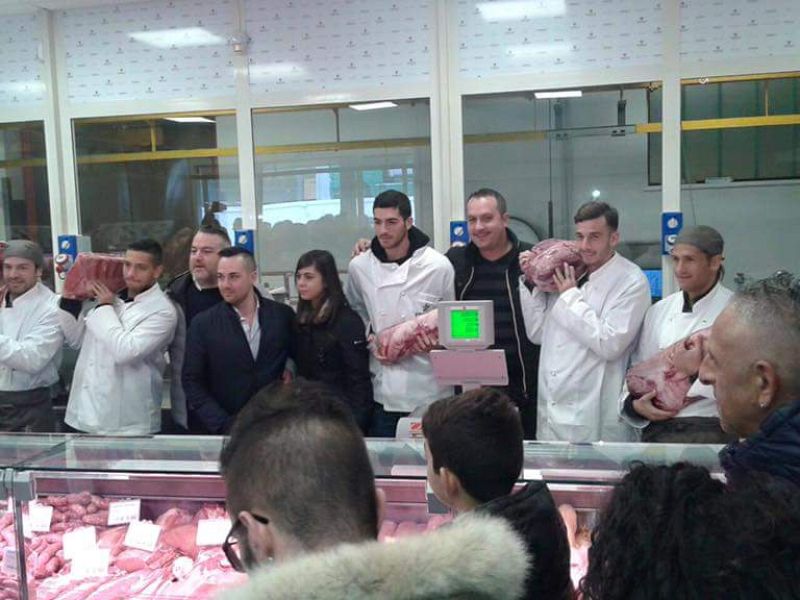 I biancazzurri all'apertura di Fedele Carni, foto 1