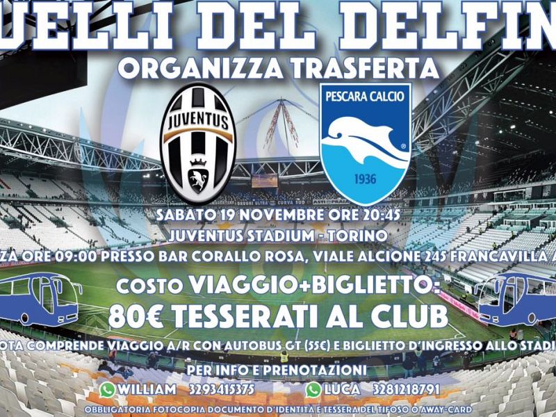 Juventus-Pescara, in trasferta anche con ''Quelli del Delfino'', foto 1
