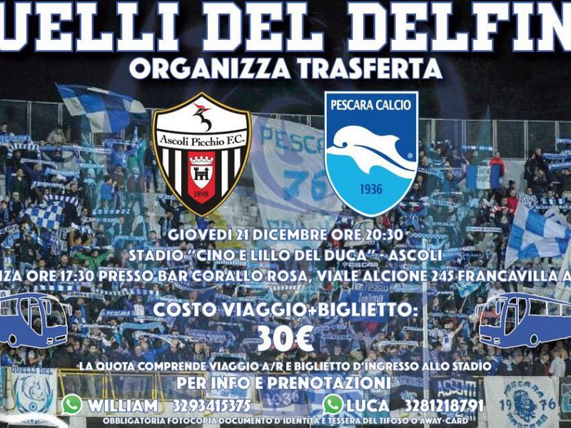 Quelli del Delfino organizza la trasferta di Ascoli, foto 1