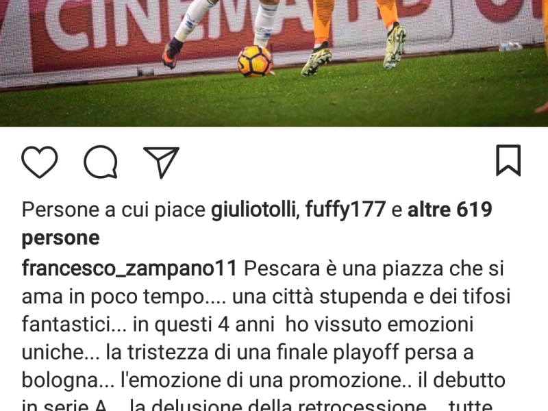 Zampano: ''Grazie pescaresi!'', foto 1