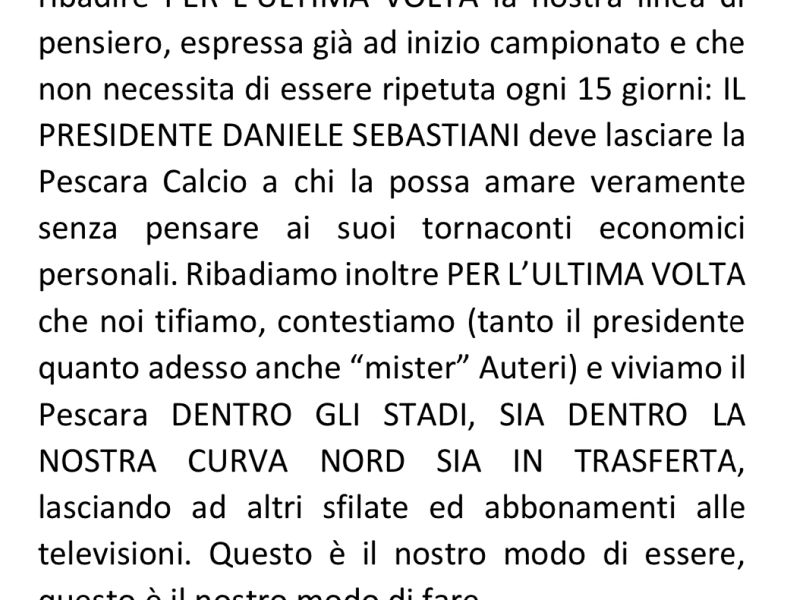 Comunicato ufficiale Pescara RANGERS, foto 1