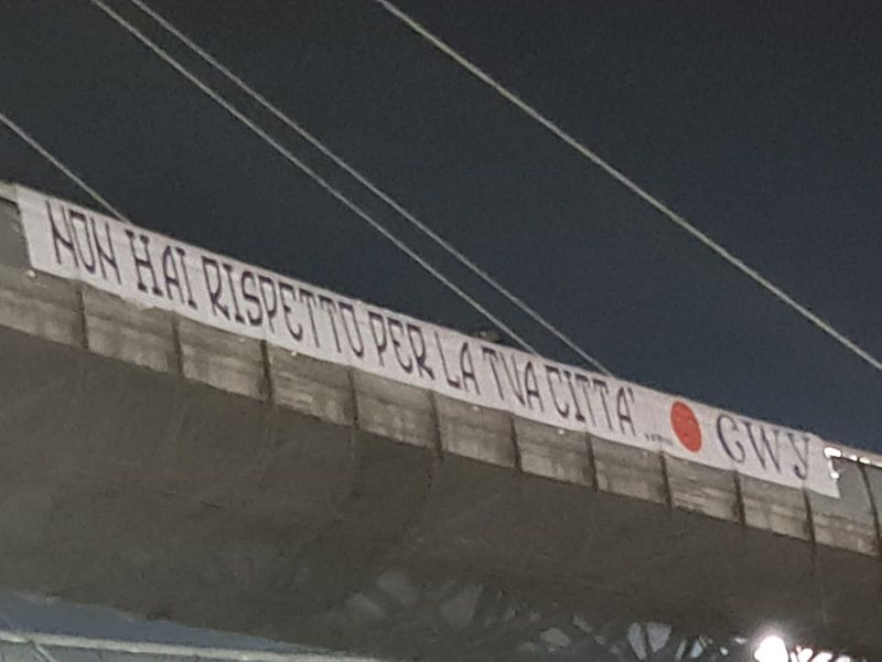 Altro striscione contro Daniele Sebastiani, foto 1