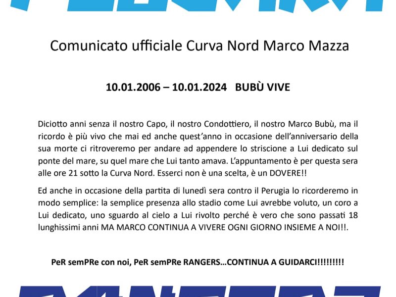 Comunicato ufficiale Pescara Rangers, foto 1