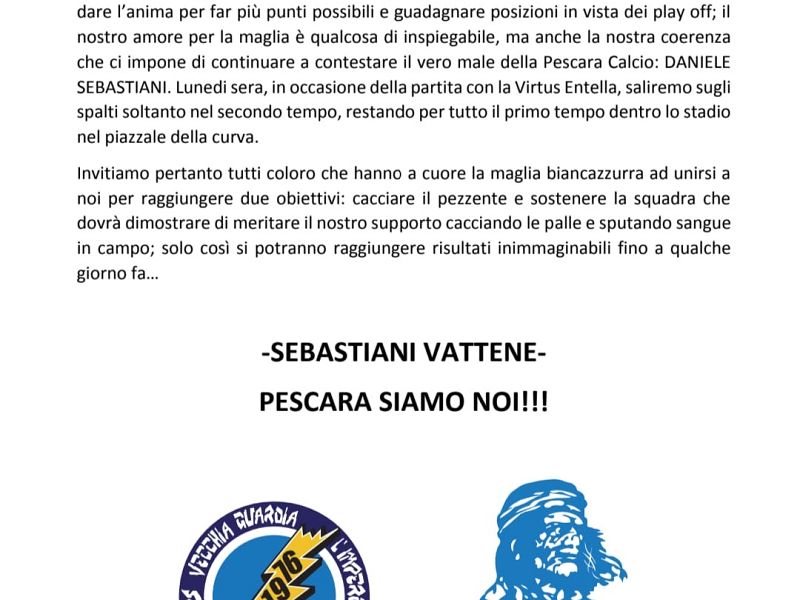 Comunicato ufficiale curva nord ‘’Marco Mazza’’, foto 1