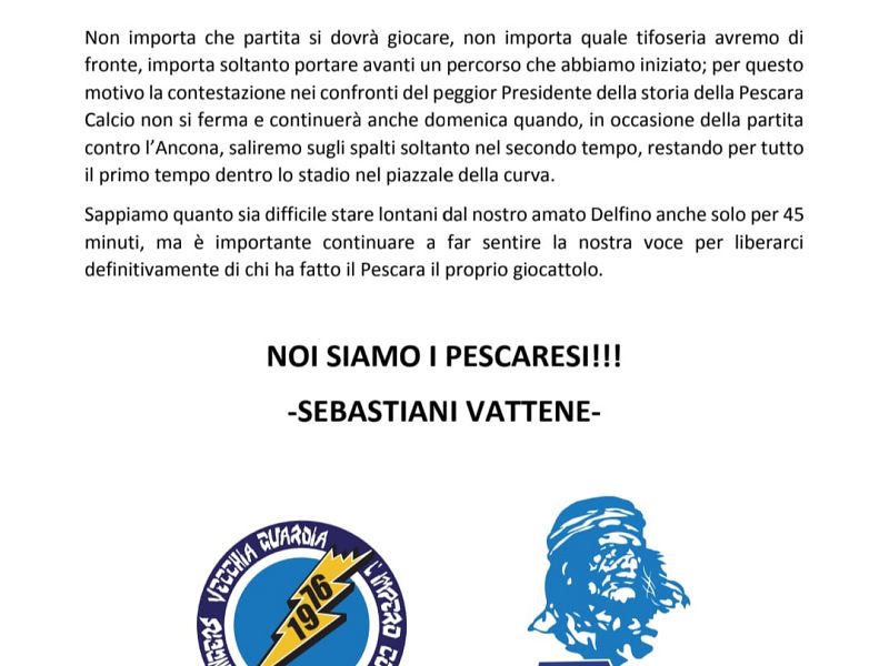 Comunicato ufficiale Curva Nord ‘’Marco Mazza’’, foto 1
