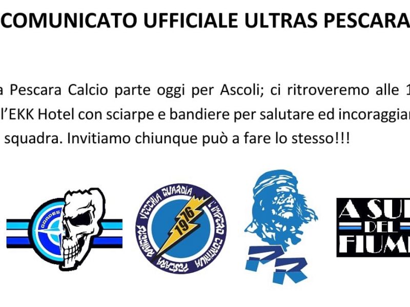 I tifosi si ritrovano oggi per salutare il Pescara diretto ad Ascoli, foto 1