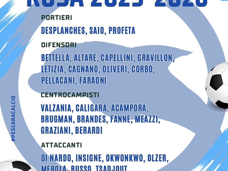 L'elenco della rosa del Pescara 2025-2026, foto 1