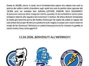 Comunicato ufficiale Curva Nord ‘’Marco Mazza’’