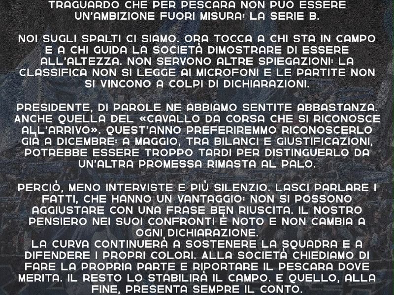 Comunicato ufficiale della Curva Nord ‘’Marco Mazza’’, foto 1